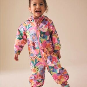 Next Direct Colorful Floral Kids Raincoat
